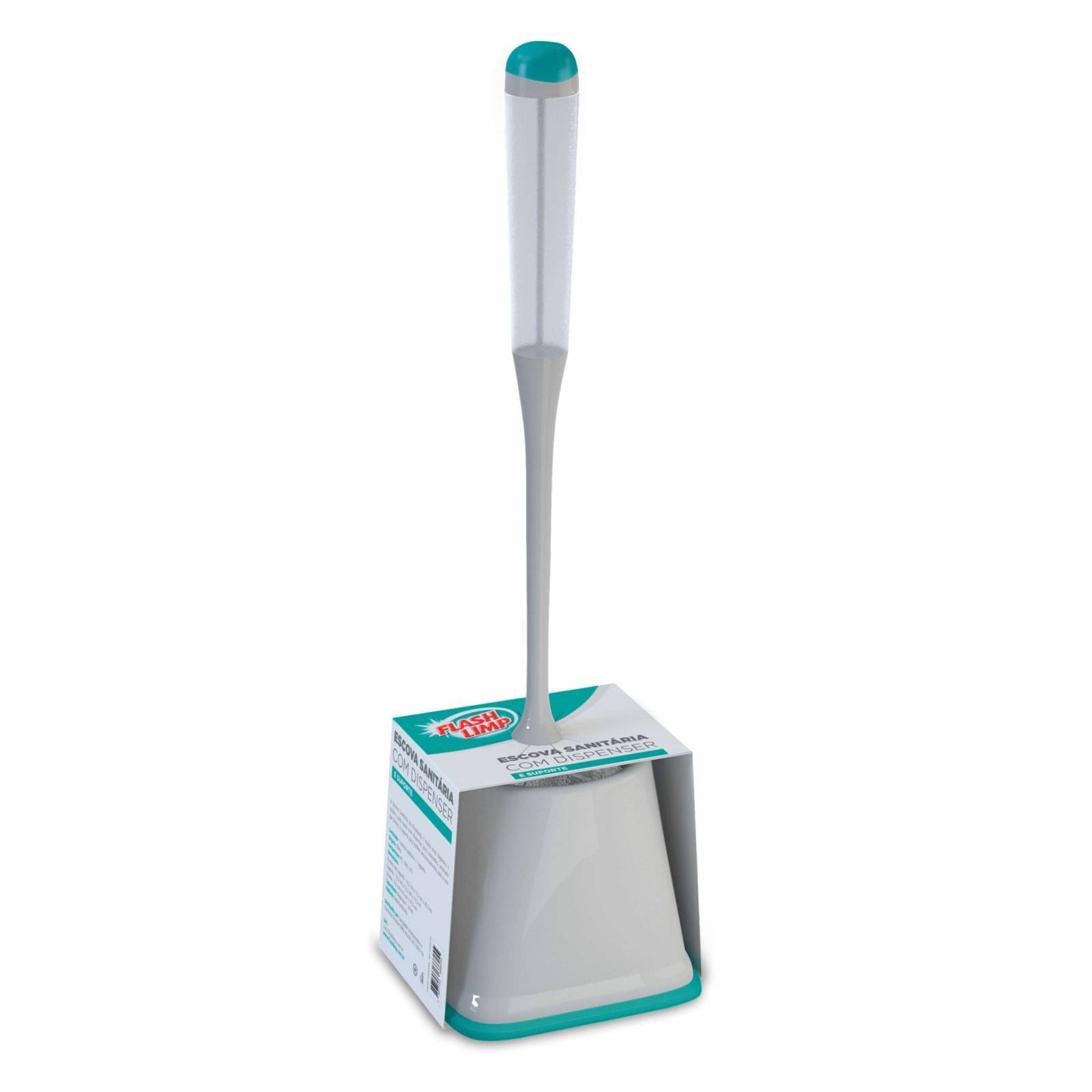 Escova Sanitária Limpar Vaso Dispenser e Suporte Flash Limp