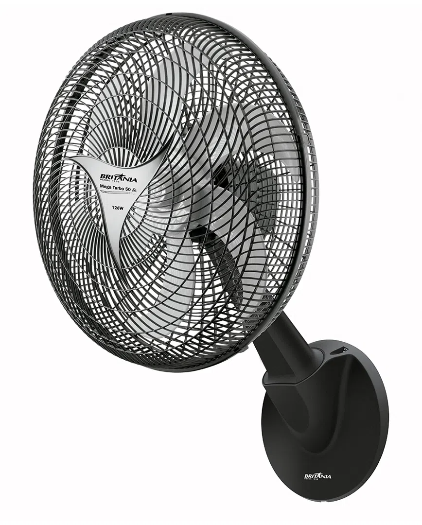 Ventilador de Parede Britânia Mega Turbo 50 Six cr Com Controle Remoto