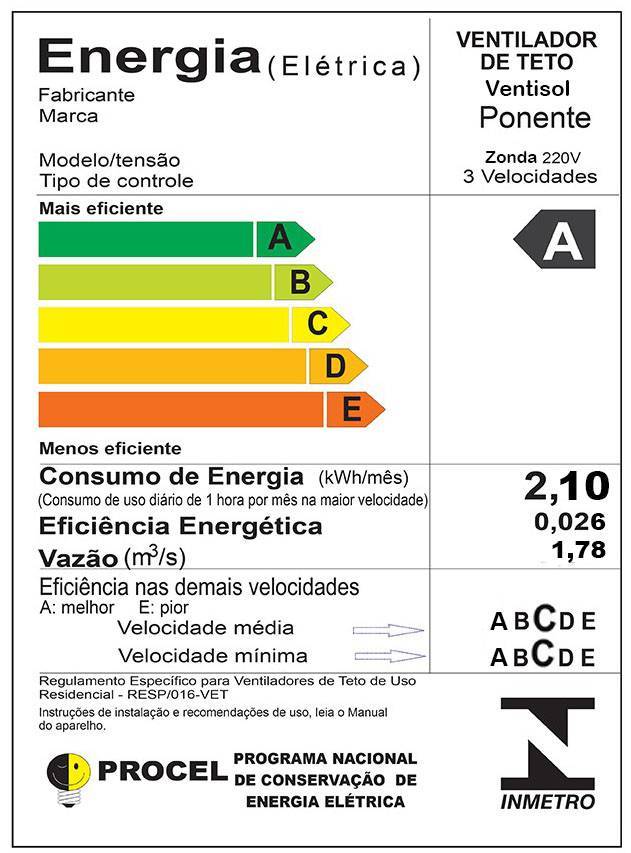 VENTILADOR DE TETO ZONDA BRANCO CONTROLE REMOTO PONENTE