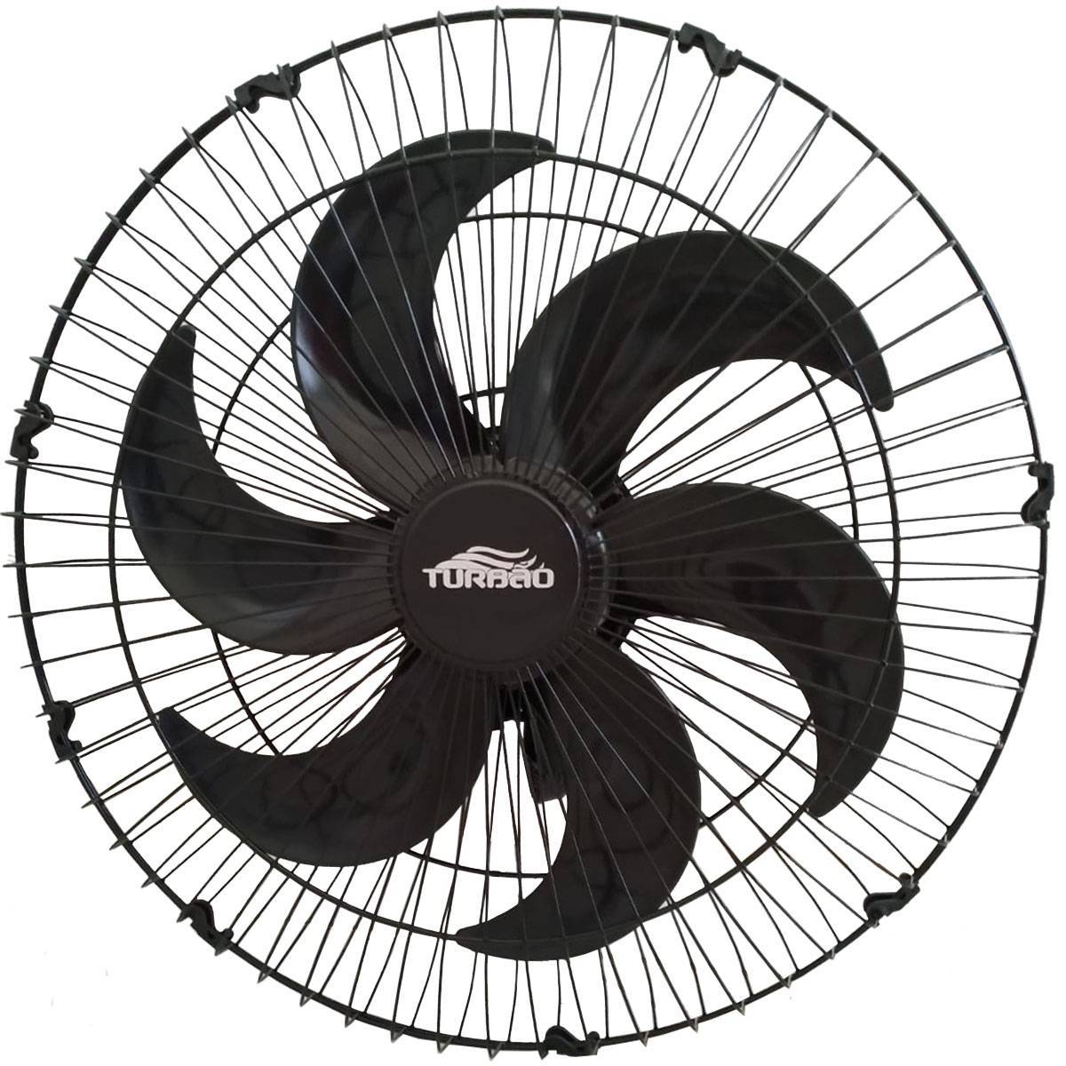 VENTILADOR DE PAREDE OSCILANTE 50CM PRETO/PRETO TURBÃO 130W BIVOLT