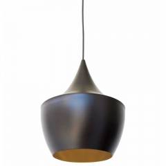 Luminária Pendente Preto Rubi Alumínio Estilo Tom Dixon