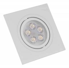 Spot LED Embutir Direcionável Quadrado 5w 6k Branco