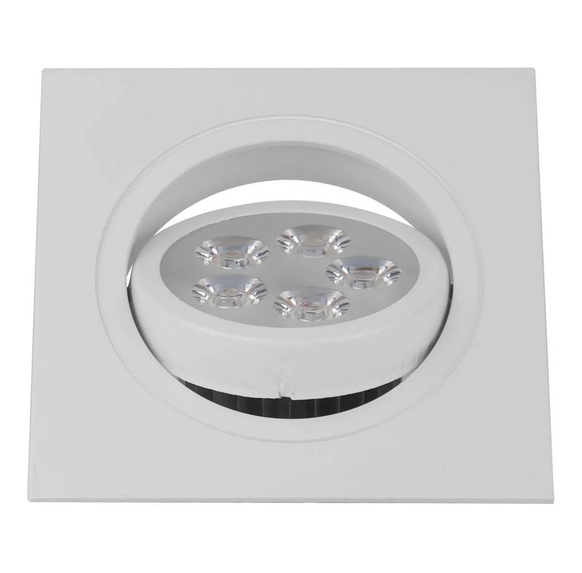 Spot LED Embutir Direcionável Quadrado 5w 6k Branco
