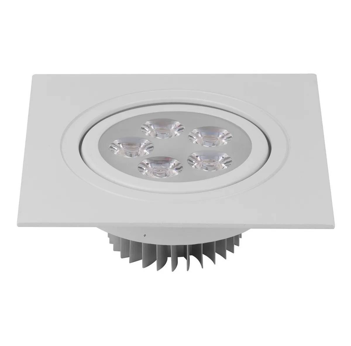 Spot LED Embutir Direcionável Quadrado 5w 6k Branco