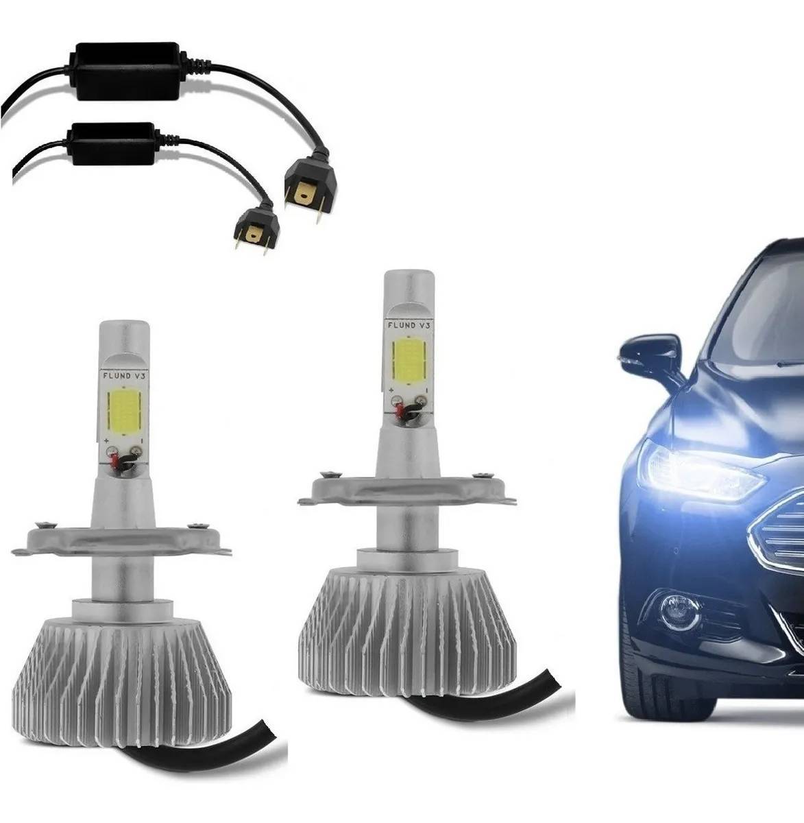 Kit Lâmpada Led Automotiva H8 6k Farol Efeito Xenon