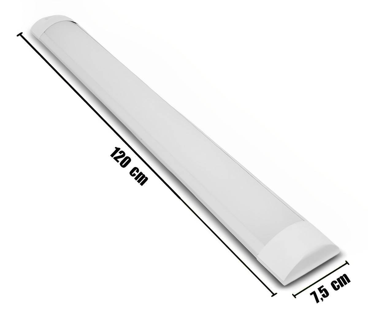 Luminária Sobrepor Led 40w 120cm Tubular Slim Branco Frio