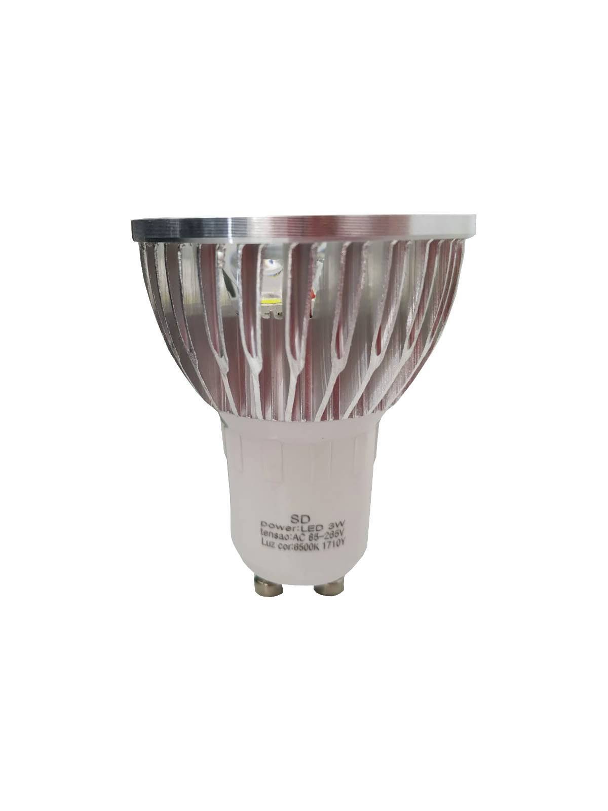 Lâmpada LED Dicróica Spot GU10 3W 6K Bivolt