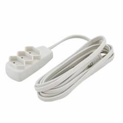Extensão Econômica com Cabo PP Chato 3 Vias 2,5M 10A 250V Branco - Ilumi