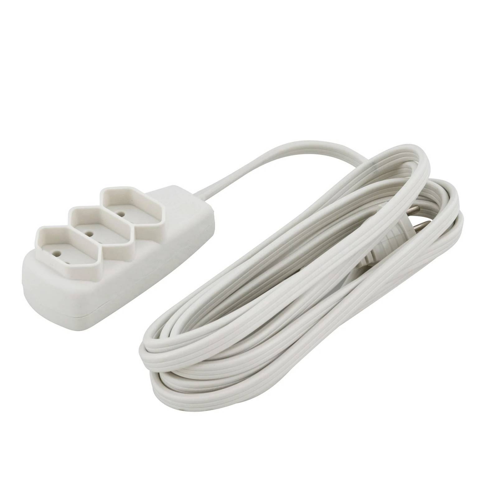 Extensão Econômica com Cabo PP Chato 3 Vias 2,5M 10A 250V Branco - Ilumi