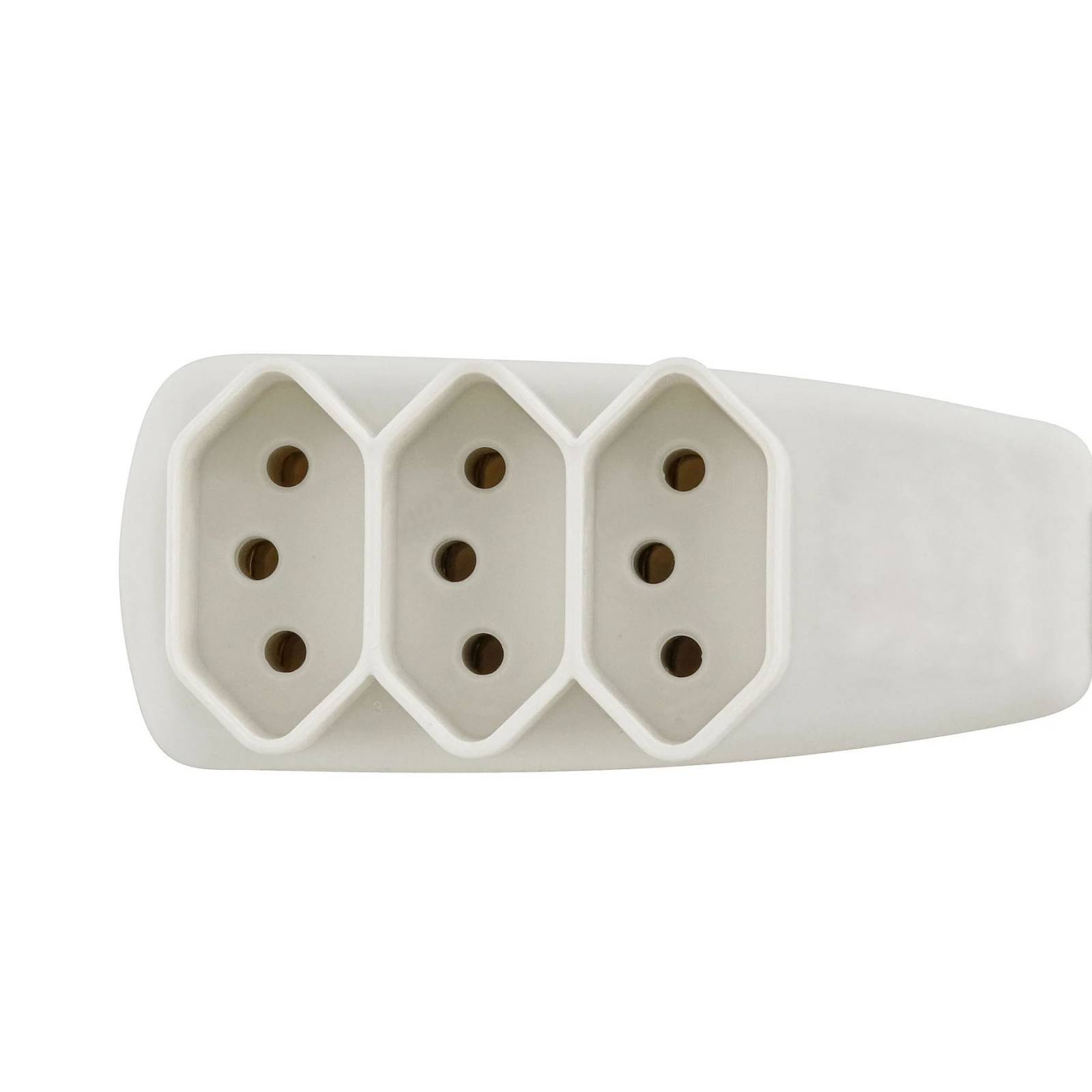 Extensão Econômica com Cabo PP Chato 3 Vias 2,5M 10A 250V Branco - Ilumi