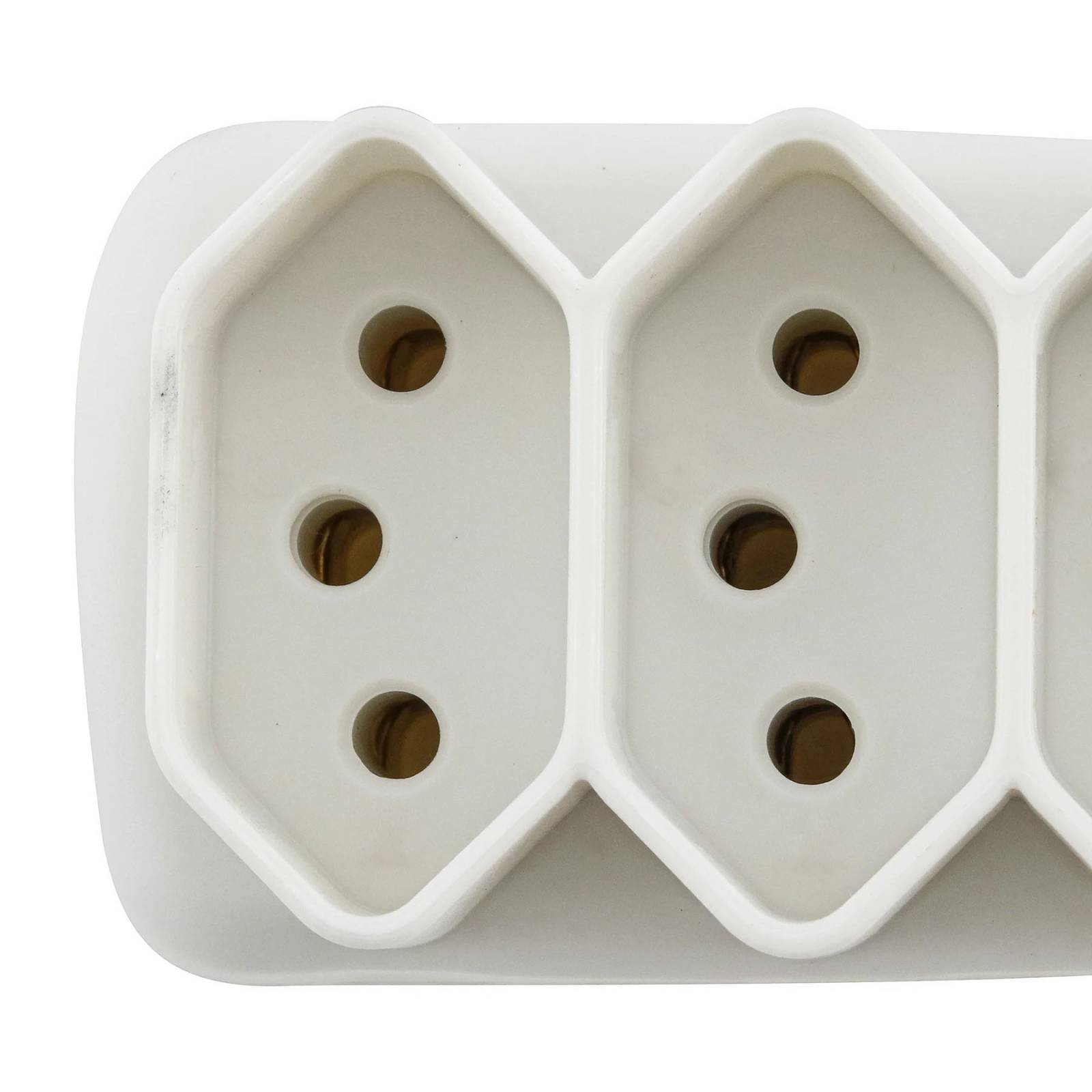 Extensão Econômica com Cabo PP Chato 3 Vias 2,5M 10A 250V Branco - Ilumi