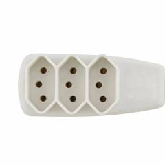 Extensão Econômica com Cabo PP Chato 3 Vias 4,5M 10A 250V Branco - Ilumi