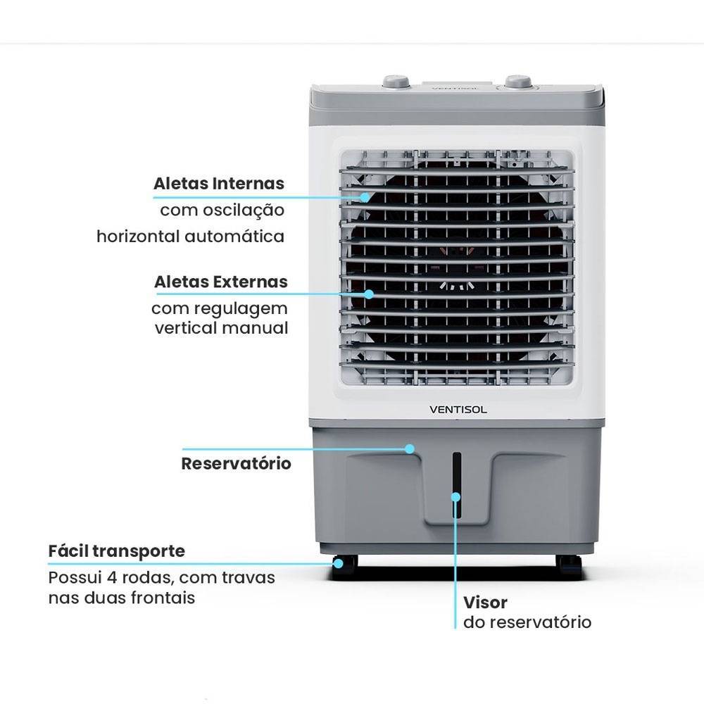 Climatizador Ventisol Branco com Cinza 35 litros 150W