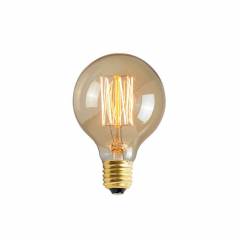Lâmpada de Filamento Tungstênio G80 60W E27 Luz Âmbar 127V