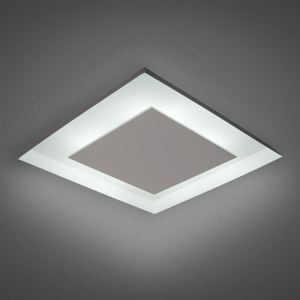 Plafon De Luz Indireta Sobrepor 35x35cm E27 Branco + 04 Lâmpadas Bulbo 12w T45 6500k