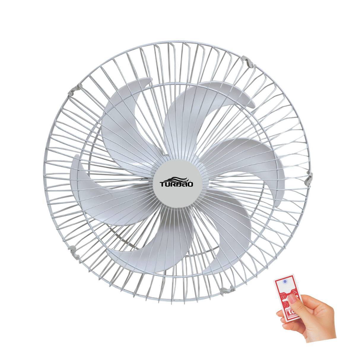 Ventilador Parede 50cm Turbão 6 Pás Branco com controle