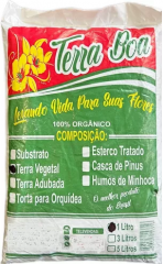 Terra Vegetal Adubada Orgânica Hortas Jardim Pomar 1 Litro