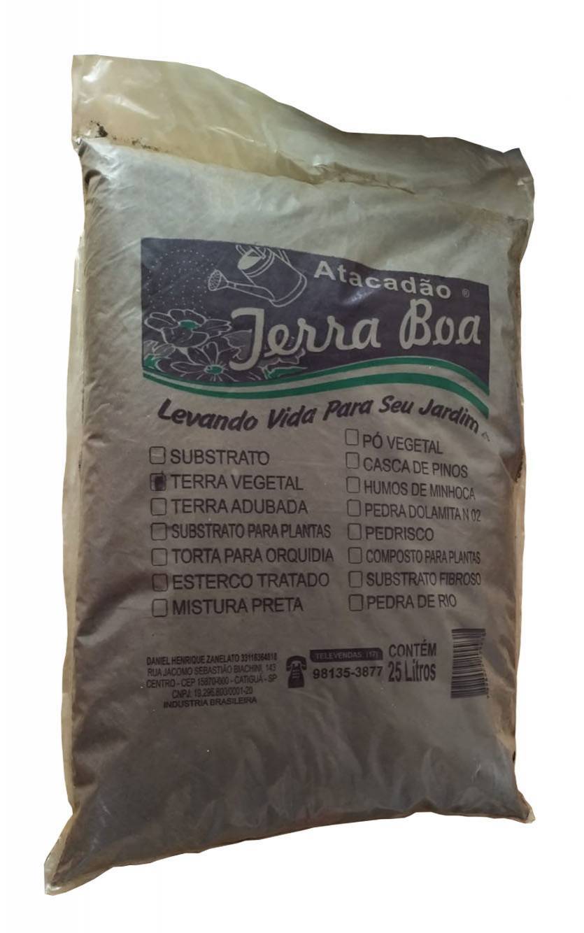 Terra Vegetal Adubada 25 Litros Terra Boa 100% Orgânico