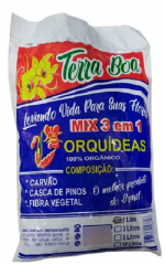 Mix Para Orquídeas Fibra Vegetal Carvão Casca De Pinus 1l