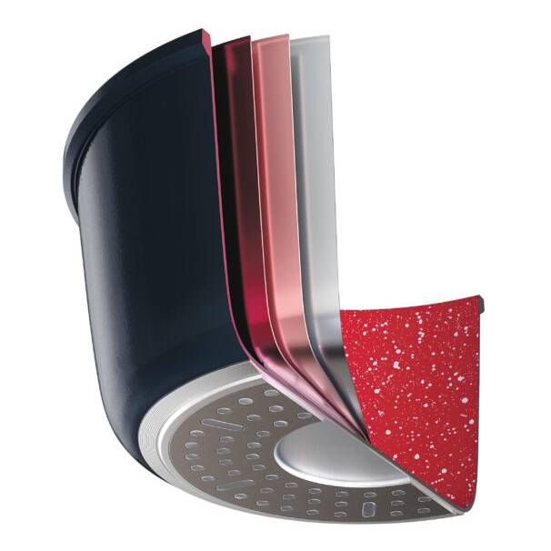 Conjunto de panelas ColorStone 4 peças de alumínio com antiaderente e tampa de vidro, Titânio, ALU87