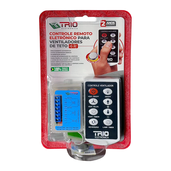 Kit Controle Remoto Para Ventilador De Teto Universal Trio