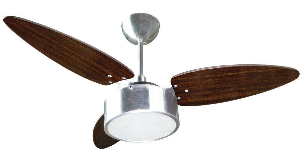 Ventilador de Teto Fharo 3 Pás Dupla Face Prata/Tabaco