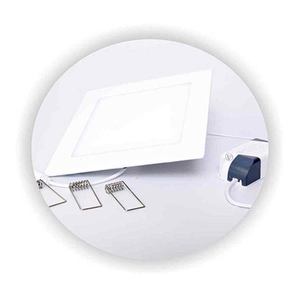 Luminária Plafon Led Embutir Quadrado Ultra Slim 12w