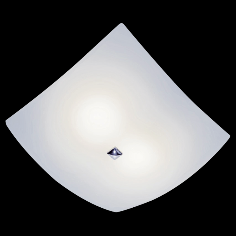 Luminária Quadrada Plafon Central 25cm Vidro Bronzearte