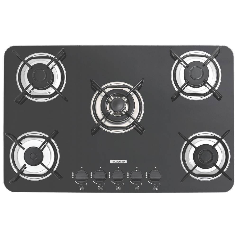 Cooktop 5gg Glass 5 Bocas A Gás 70cm Tramontina