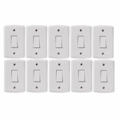 Conjunto Montado Lux² 4x2 1 Interruptor Simples 10A 250V Tramontina - Kit 10 unidades