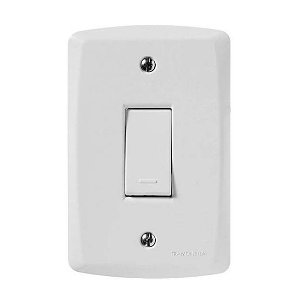 Conjunto Montado Lux² 4x2 1 Interruptor Simples 10A 250V Tramontina - Kit 10 unidades