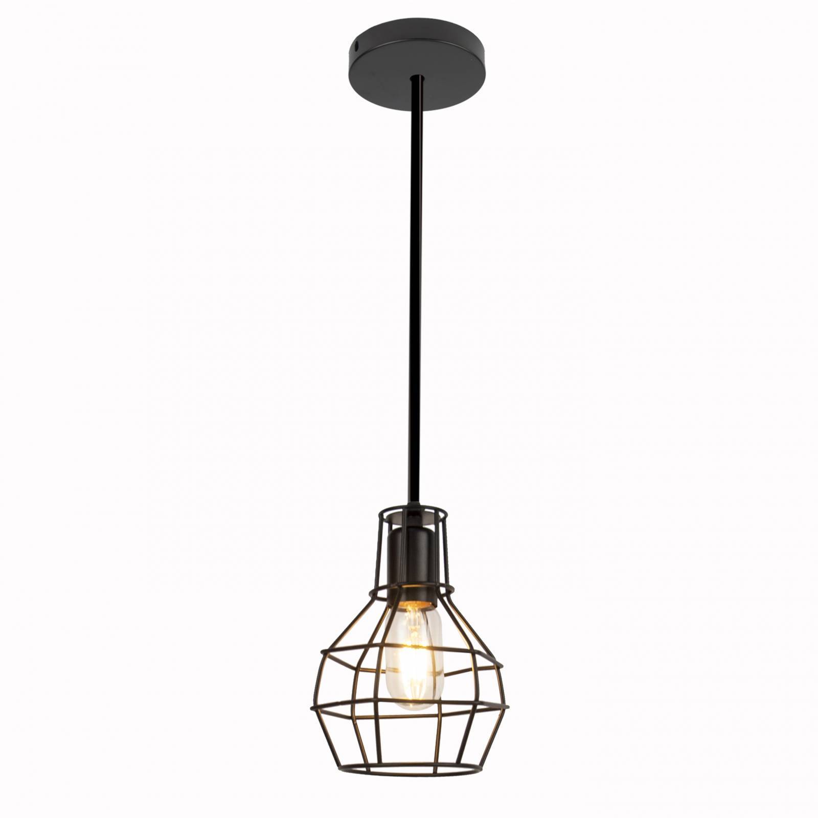 Lustre Pendente Aramado Design Estilo Industrial Preto