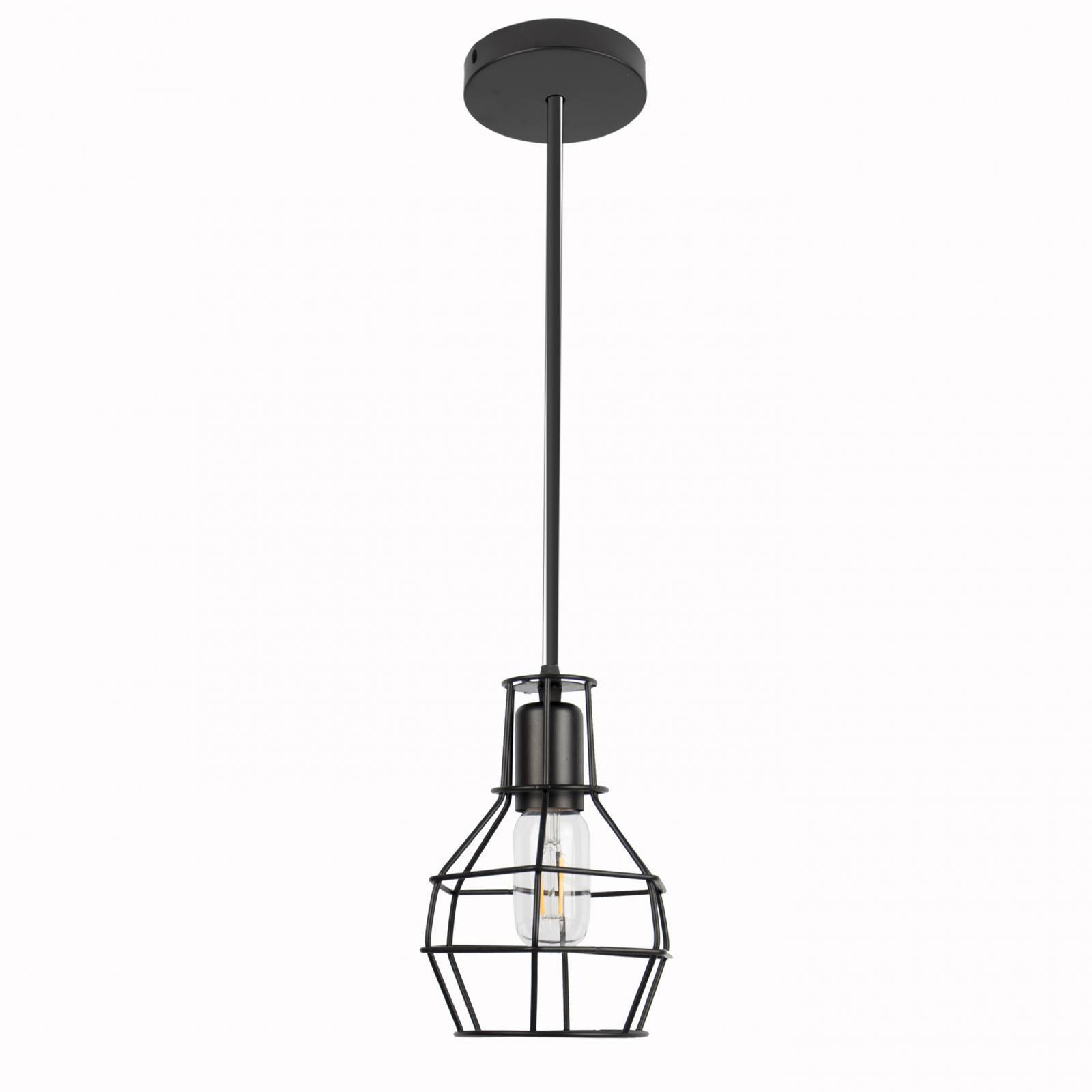 Lustre Pendente Aramado Design Estilo Industrial Preto