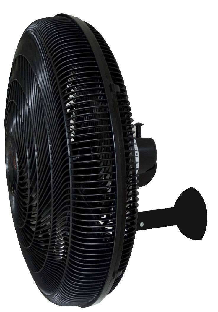 Ventilador de Parede Demi Oscilante Preto 3 Velocidades 50cm 4 Pás