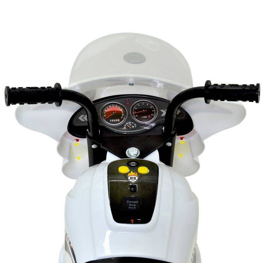 Mini Moto Elétrica Infantil Branca Triciclo Para Crianças Policia