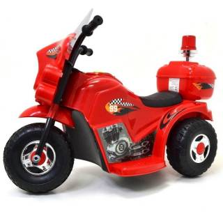 Moto eletrica triciclo infantil policial com iluminacao