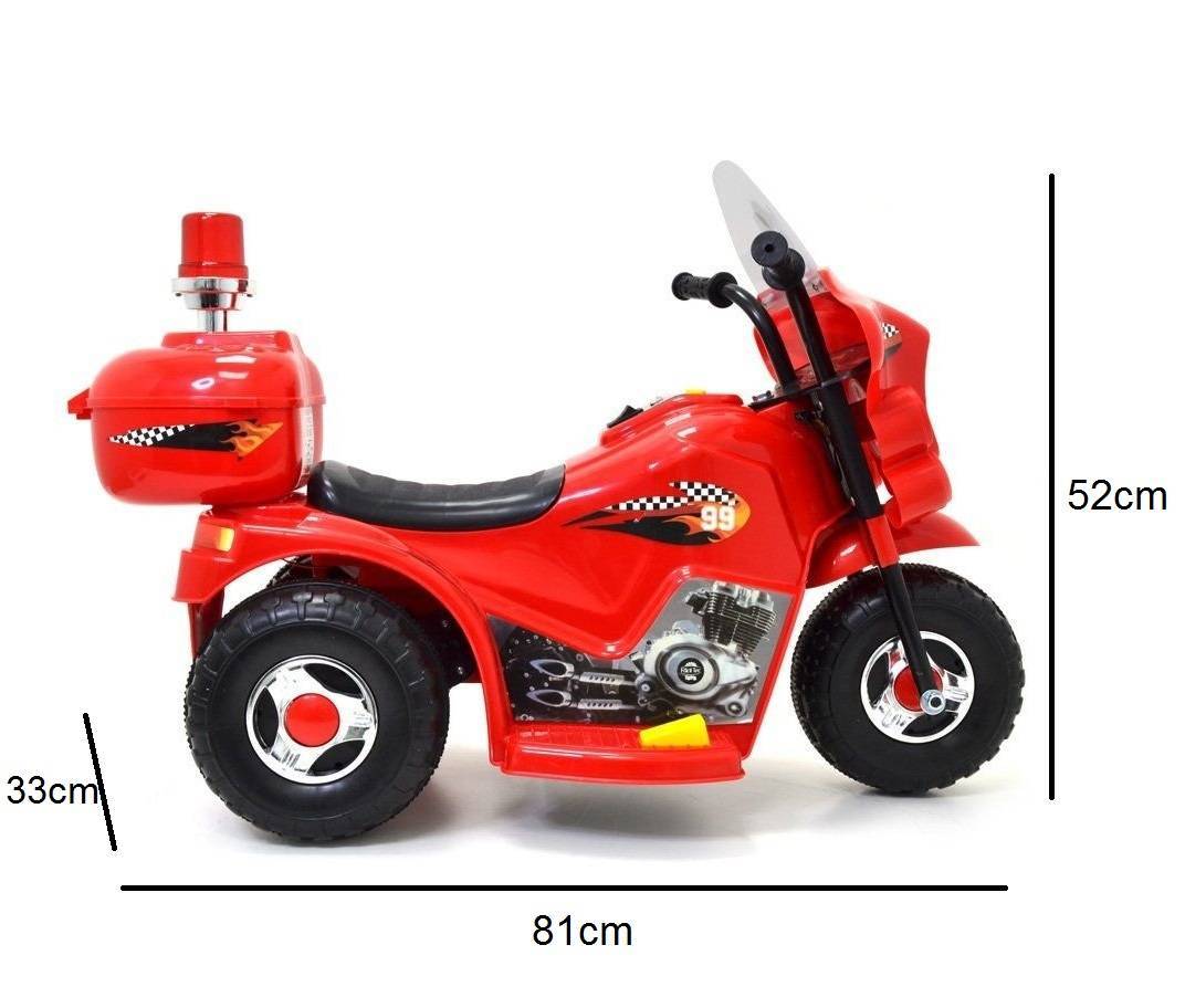 Moto eletrica triciclo infantil policial com iluminacao