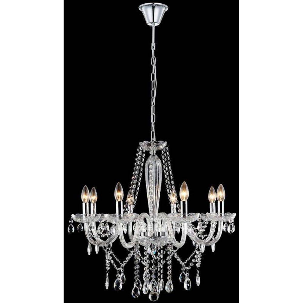 Lustre Candelabro De Cristal K9 8 Braços Transparente Biancoluce