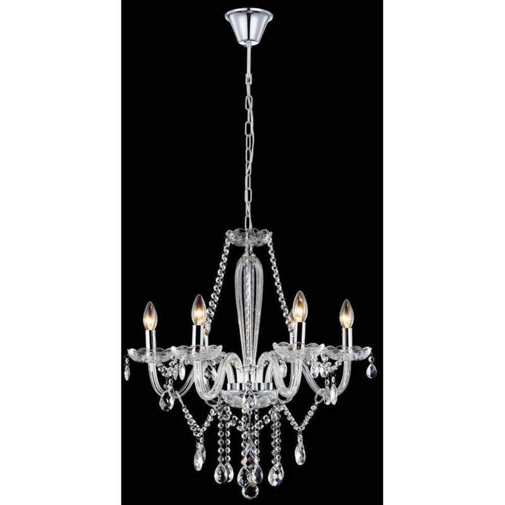 Lustre Candelabro De Cristal K9 6 Braços Transparente Biancoluce