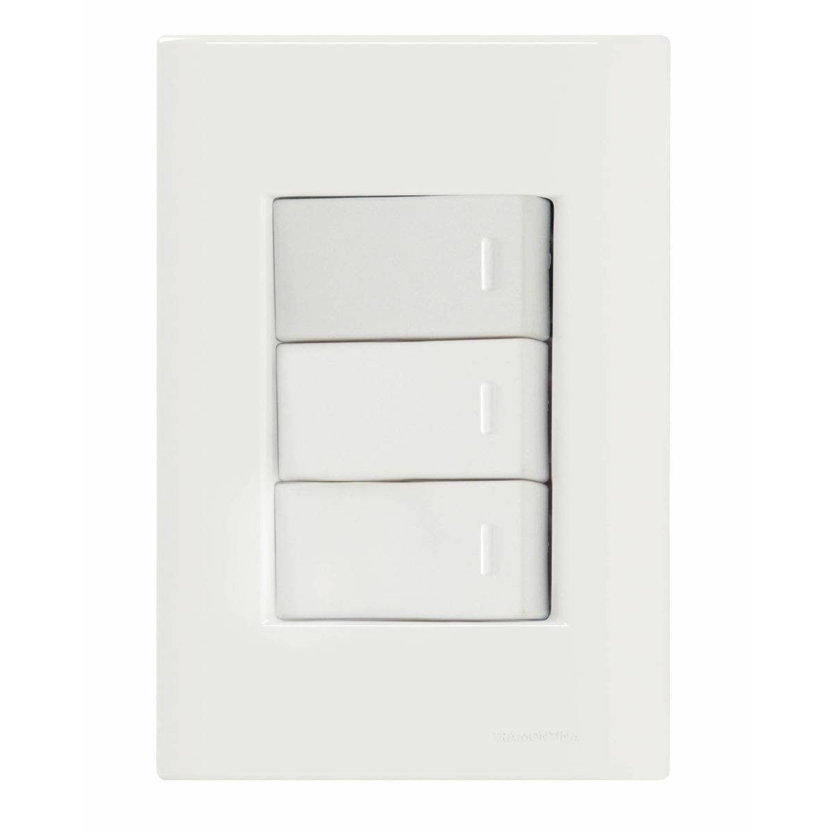 Conjunto Montado Liz 4x2 3 Interruptores Simples 10A 250V Tramontina