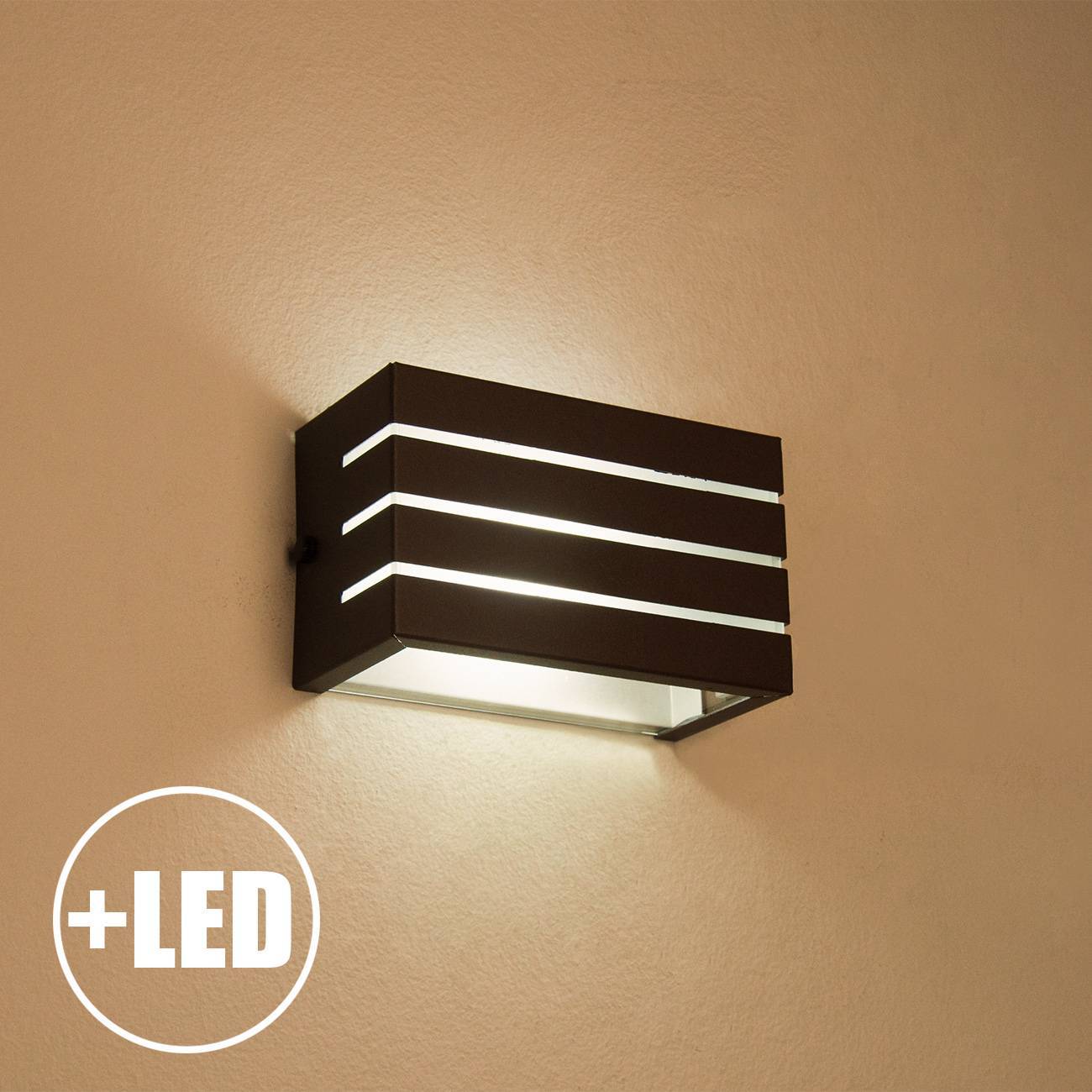 Arandela Frisada Luminária Marrom Muro Parede Externa + Led G9 6000k