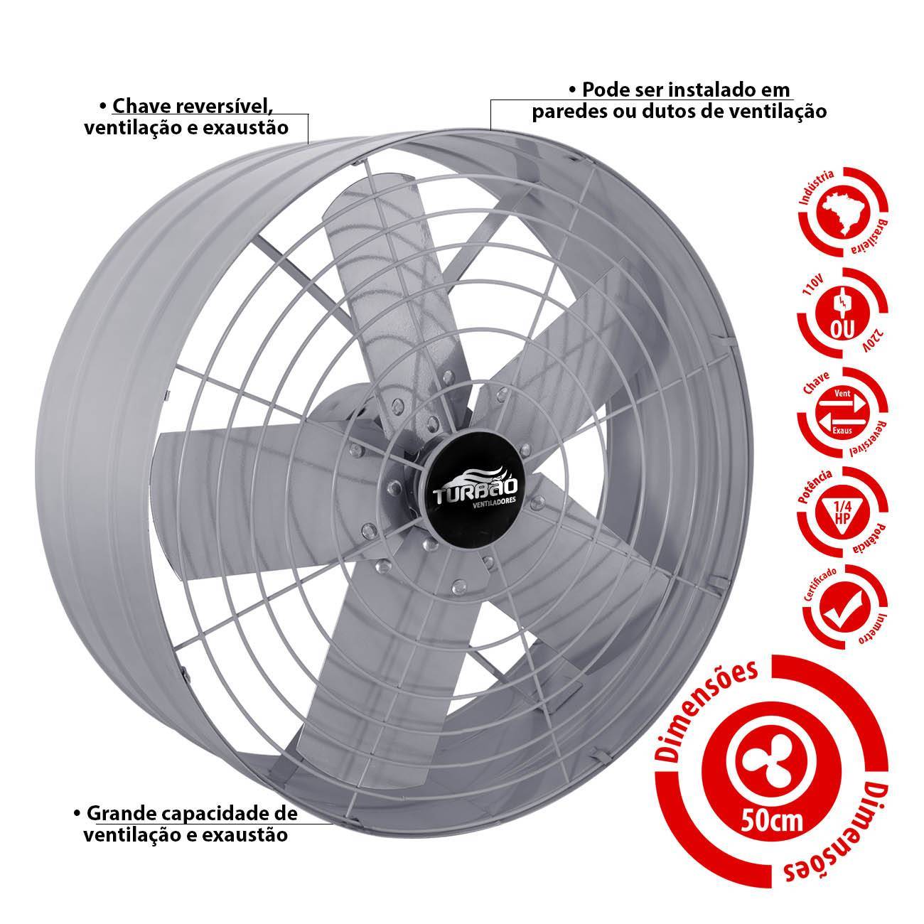 Exaustor Industrial/Comercial 50cm Turbão