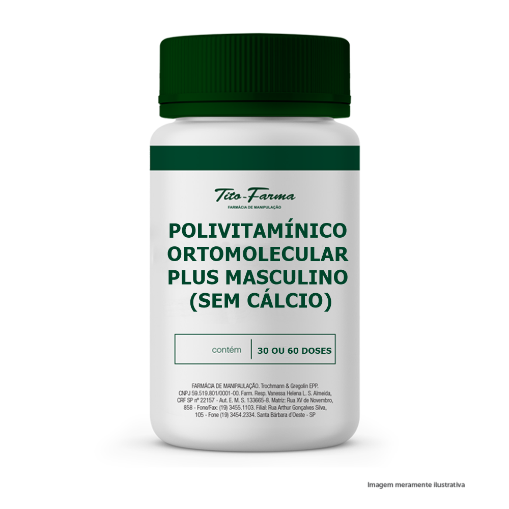 Polivitamínico Ortomolecular PLUS - Masculino (Sem Cálcio)  - Tito Farma 