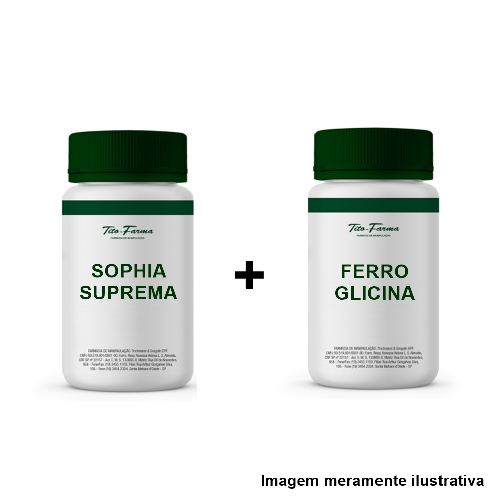 Kit Pré - gestacional: 1 Sophia Suprema + 1 Ferro Glicina - Tito Farma 