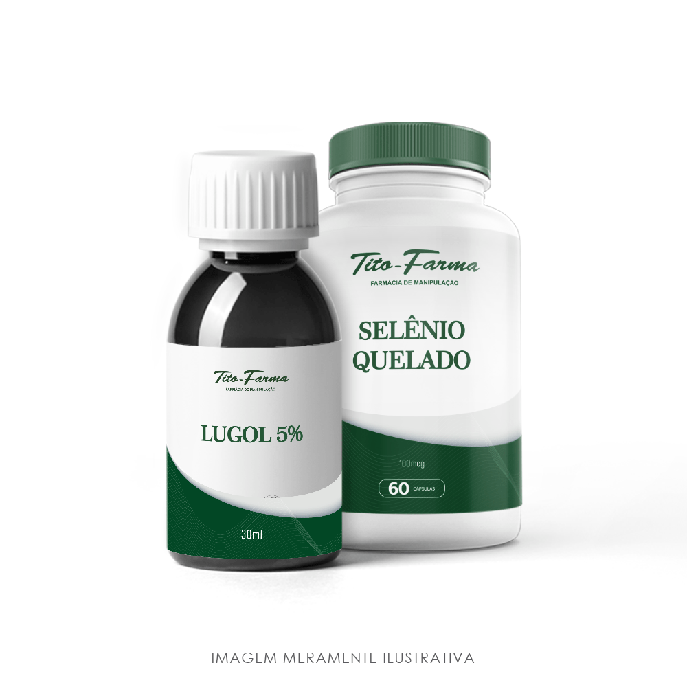 Kit: Lugol 5% 30mL + Selênio Quelado - 100mcg - 60 cps
