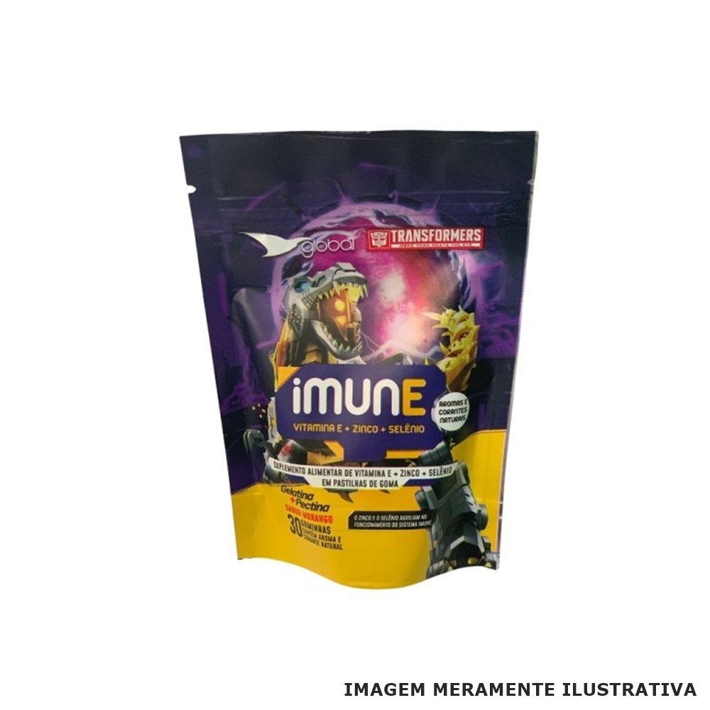 Goma Imune Sabor Morango Transformers - Global Suplementos 
