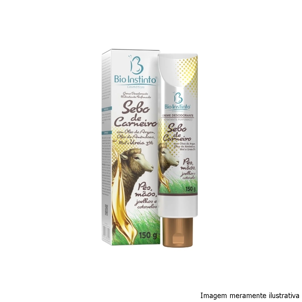 Creme Desodorante Hidratante Sebo de Carneiro com Óleo de Argan 150g - Bio Instinto