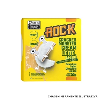 Cracker Monster Cream Leite em Pó Chocolate Branco Rock 55g