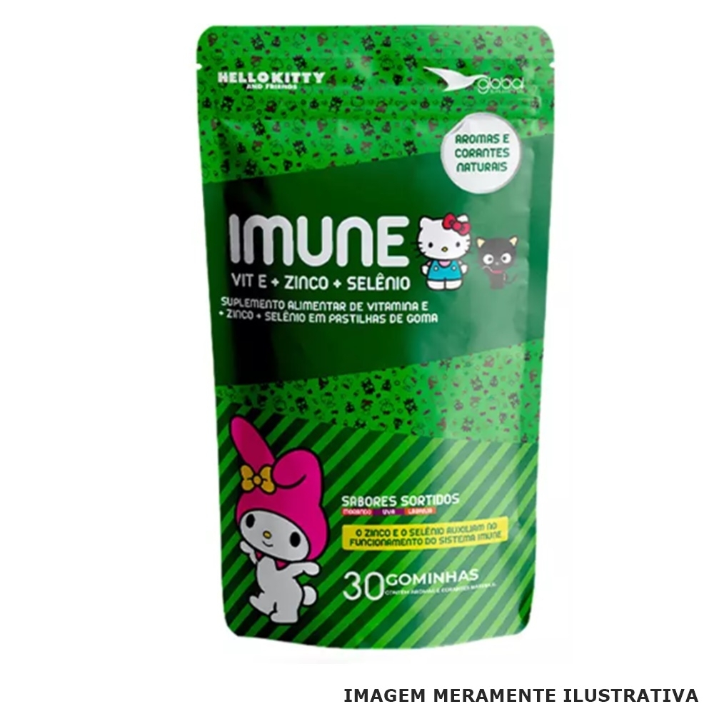 Goma Imune Infantil – Hello Kitty – Vitamina E+ Zinco + Selênio Global Suplementos