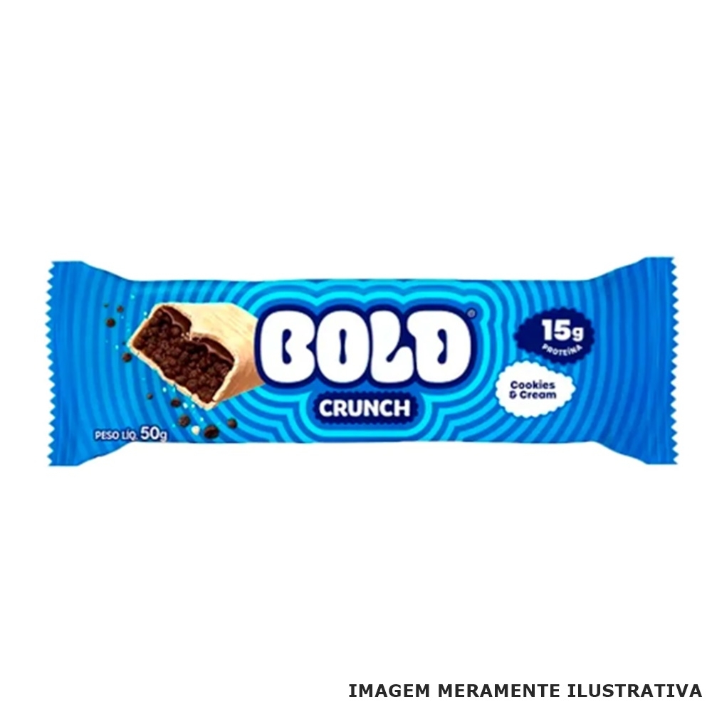  Barra de Proteína Bold Crunch Cookies e Cream  50g